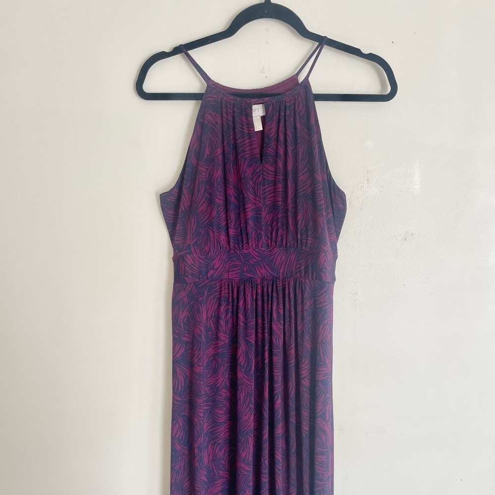 LOFT floral halter maxi dress